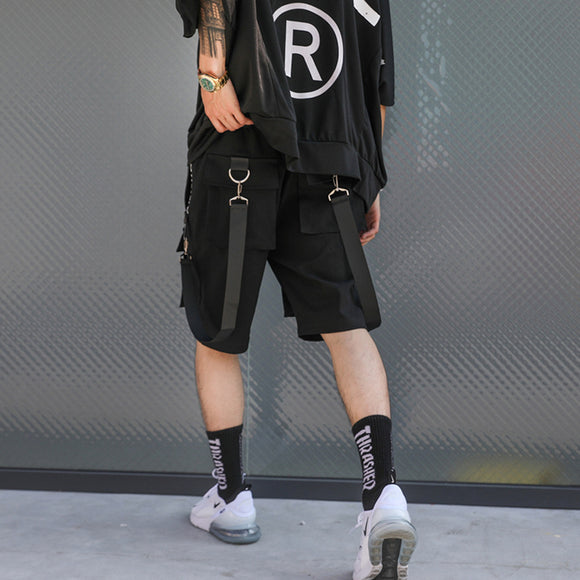 Pantalones Cortos Cargo Hip-Hop para Hombre - Estilo Urbano Multibolsillos