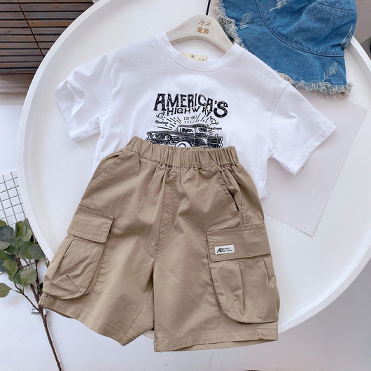 Pantalones Cortos de Algodón Ligero para Niños - Estilo Coreano Fresco y Cómodo - Image 2