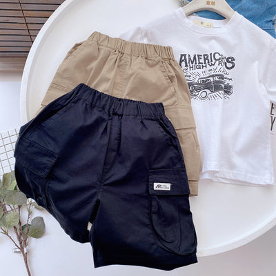 Pantalones Cortos de Algodón Ligero para Niños - Estilo Coreano Fresco y Cómodo - Image 3