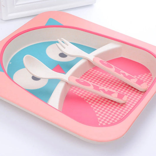 Juego de Vajilla Infantil de 5 Piezas en Fibra de Bambú - Image 4