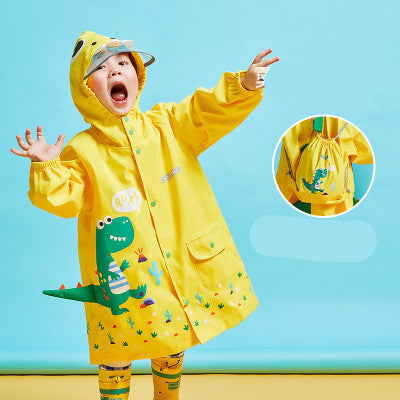 Poncho Impermeable Dinosaurio para Niños - Capa Escolar con Mochila Integrada - Image 11