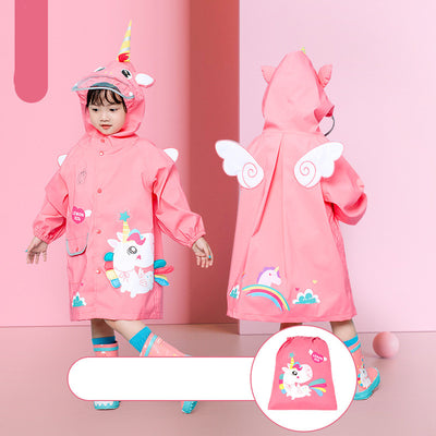 Poncho Impermeable Dinosaurio para Niños - Capa Escolar con Mochila Integrada - Image 13
