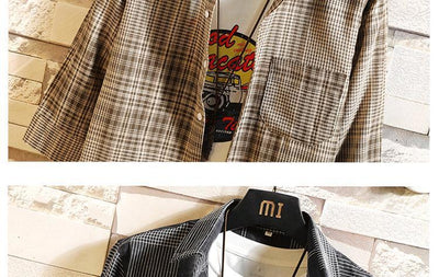 Camisa Casual Holgada a Cuadros de Manga Corta para Hombre - Image 8