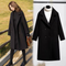 Sobretudo de Lã Solto Preto Feminino - Elegância Atemporal