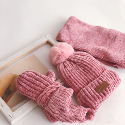 Conjunto Infantil 3 en 1: Gorro, Bufanda y Guantes de Chenilla Premium - Image 11