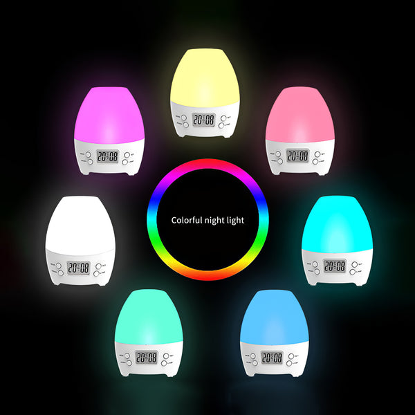 Difusor de Aroma con Humidificador, Luz LED Multicolor y Reloj Despertador