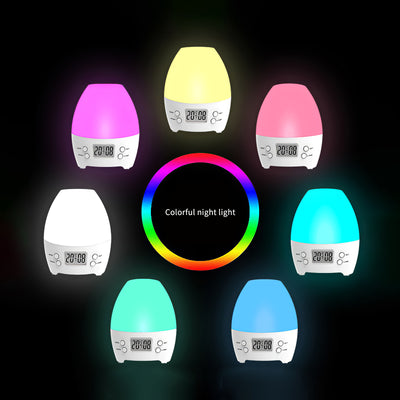 Difusor de Aroma con Humidificador, Luz LED Multicolor y Reloj Despertador