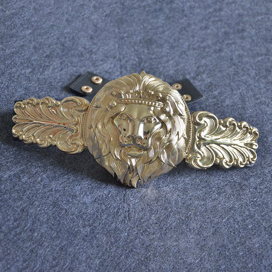 Cinturón Dorado con Cabeza de León en Metal para Mujer - Image 9