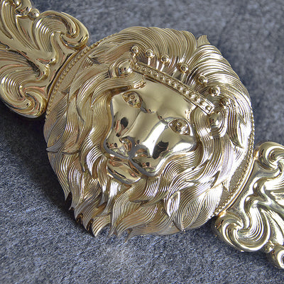 Cinturón Dorado con Cabeza de León en Metal para Mujer - Image 8