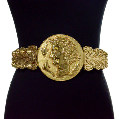 Cinturón Dorado con Cabeza de León en Metal para Mujer - Image 4