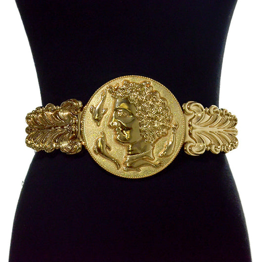 Cinturón Dorado con Cabeza de León en Metal para Mujer - Image 4