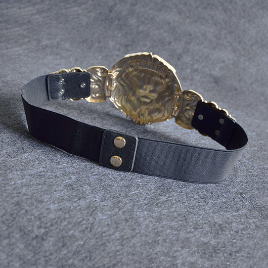 Cinturón Dorado con Cabeza de León en Metal para Mujer - Image 5