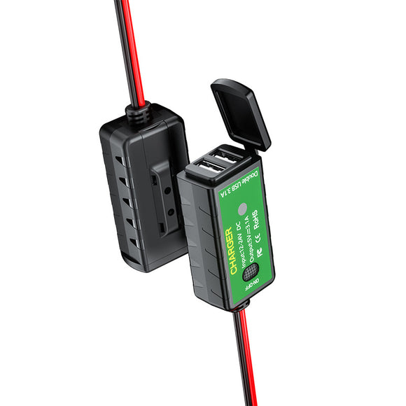 Cargador Dual USB 12V Impermeable para Motocicleta