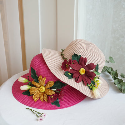Sombrero de Ala Ancha con Flores para Mujer - Protección Solar Verano - Image 11