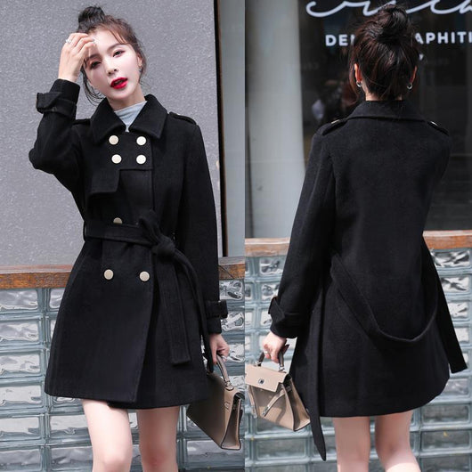Abrigo de Lana Entallado Midi - Elegancia Clásica para Otoño e Invierno - Image 9