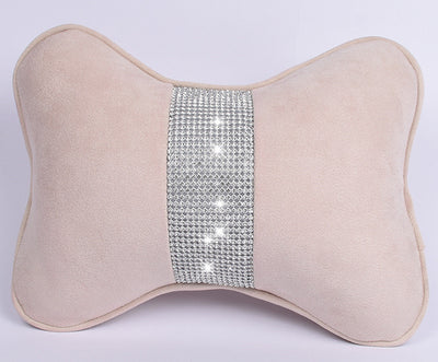 Almohada Cervical para Auto con Cristales y Soporte Lumbar en Ante de Venado - Image 12