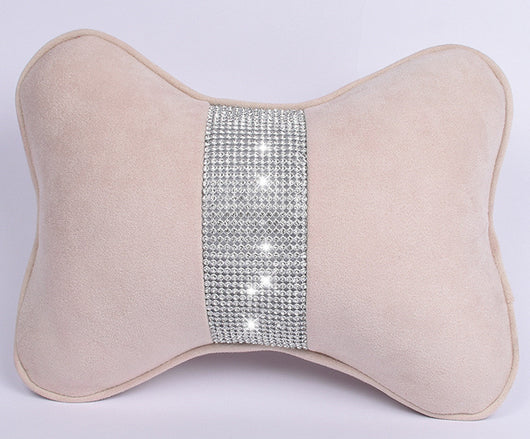 Almohada Cervical para Auto con Cristales y Soporte Lumbar en Ante de Venado - Image 12