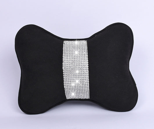 Almohada Cervical para Auto con Cristales y Soporte Lumbar en Ante de Venado - Image 4