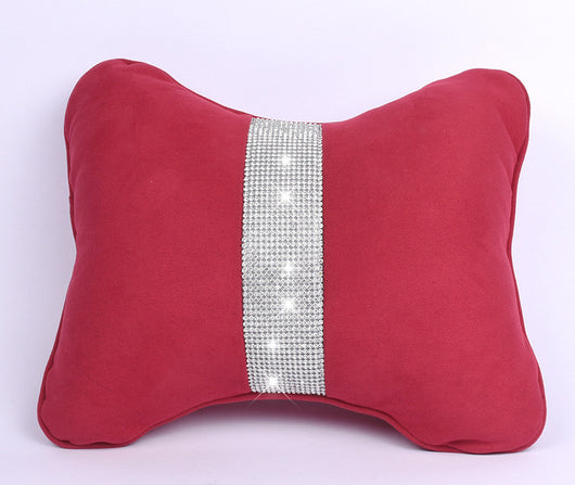 Almohada Cervical para Auto con Cristales y Soporte Lumbar en Ante de Venado - Image 5