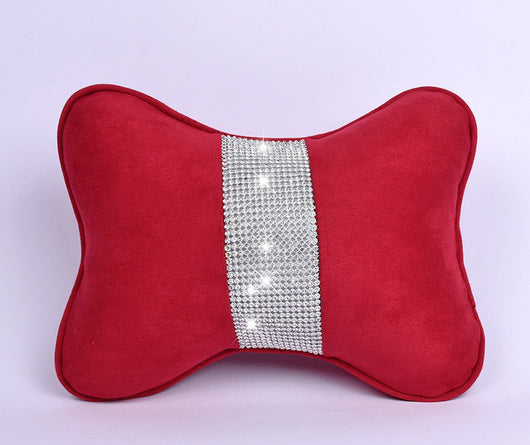 Almohada Cervical para Auto con Cristales y Soporte Lumbar en Ante de Venado - Image 7