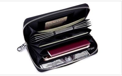 Billetera Larga de Cuero para Hombre con Cierre y Compartimentos - Image 7