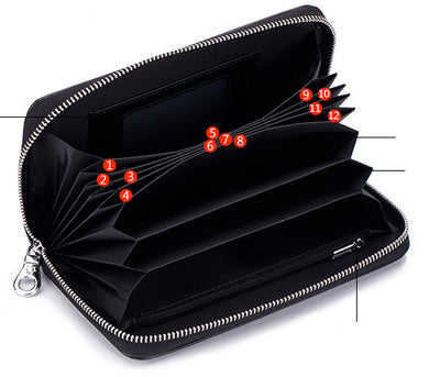 Billetera Larga de Cuero para Hombre con Cierre y Compartimentos - Image 10
