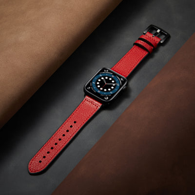 Correa de Cuero para Apple Watch SE - Patrón Lichee con Acabado Aceite - Image 16