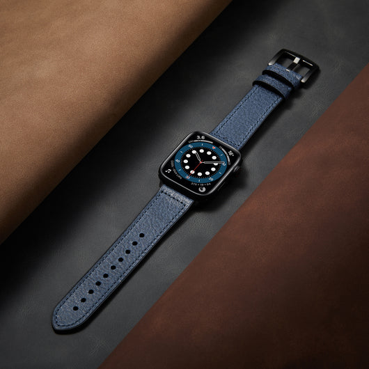 Correa de Cuero para Apple Watch SE - Patrón Lichee con Acabado Aceite - Image 18