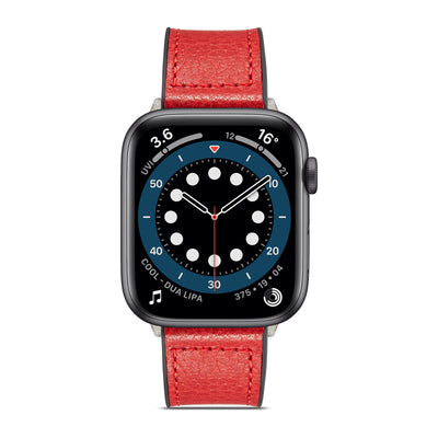 Correa de Cuero para Apple Watch SE - Patrón Lichee con Acabado Aceite - Image 8