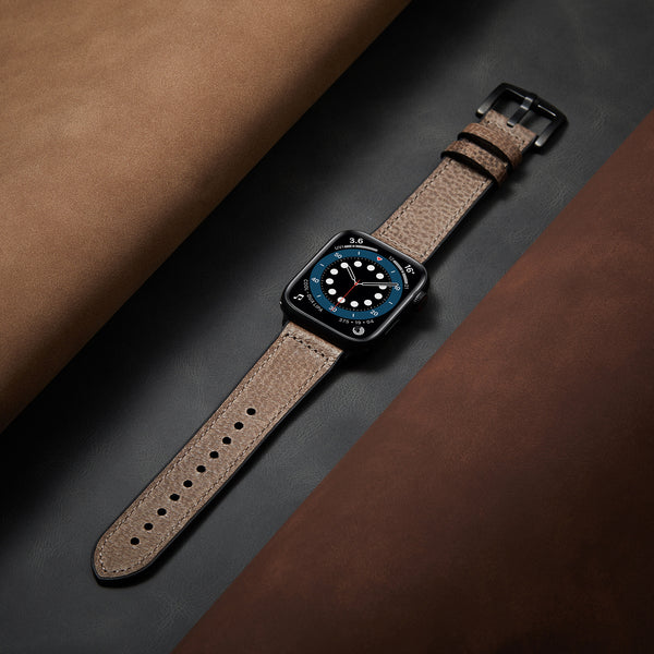 Correa de Cuero para Apple Watch SE - Patrón Lichee con Acabado Aceite