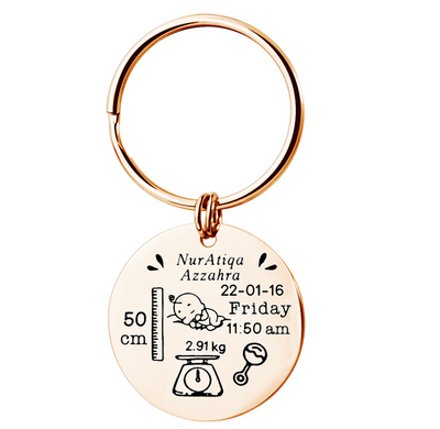 Llavero Personalizado de Acero Inoxidable - Tarjeta Conmemorativa del Nacimiento - Image 15