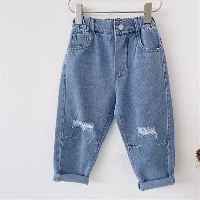 Pantalones Vaqueros Rotos Holgados para Niños - Estilo Casual Moderno