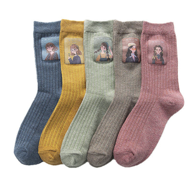 Calcetines Estampados para Mujer con Diseño Infantil