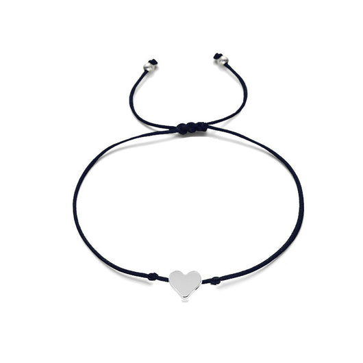 Pulsera Tejida a Mano Corazón Melocotón Oro Plata - Símbolo de Amor