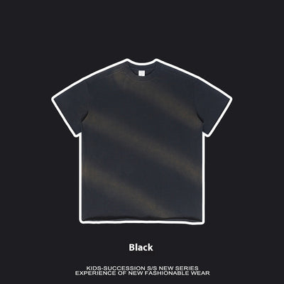 Camiseta de Algodón Puro Estilo Retro Americano con Degradado para Niños y Niñas - Image 5