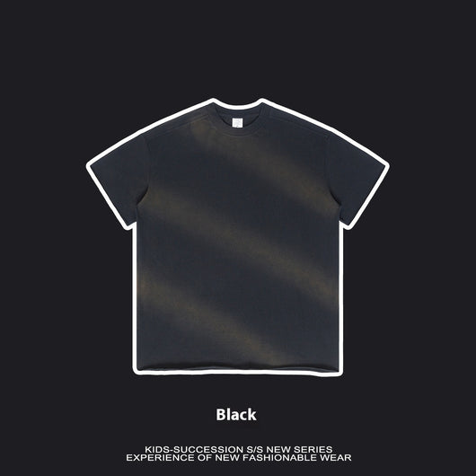 Camiseta de Algodón Puro Estilo Retro Americano con Degradado para Niños y Niñas - Image 5