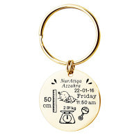 Llavero Personalizado de Acero Inoxidable - Tarjeta Conmemorativa del Nacimiento - Image 16