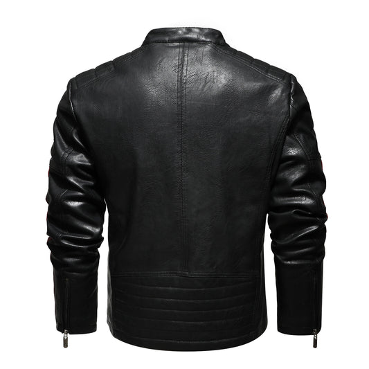 Chaqueta de Cuero para Motociclista - Estilo Vintage Lavado con Forro de Algodón - Image 2
