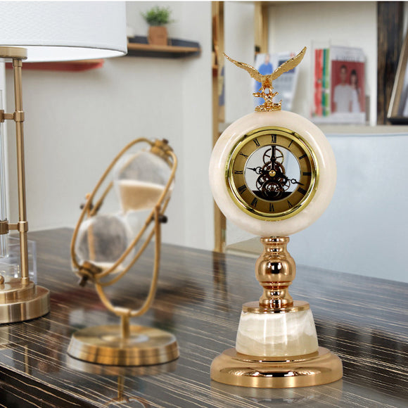 Reloj de Escritorio Retro Americano con Soporte - Lujo Europeo para Oficina y Hogar