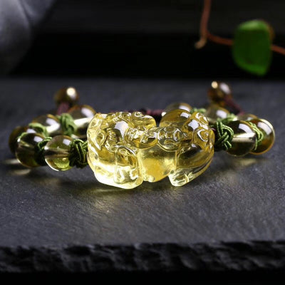 Pulsera Pixiu con Citrino Natural - Cuentas Redondas 8-10mm - Image 6