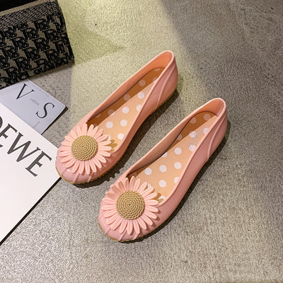 Botas de Lluvia Crisantemo Verano - Zapatos Acuáticos Mujer Tacón Pendiente Antideslizante - Image 11