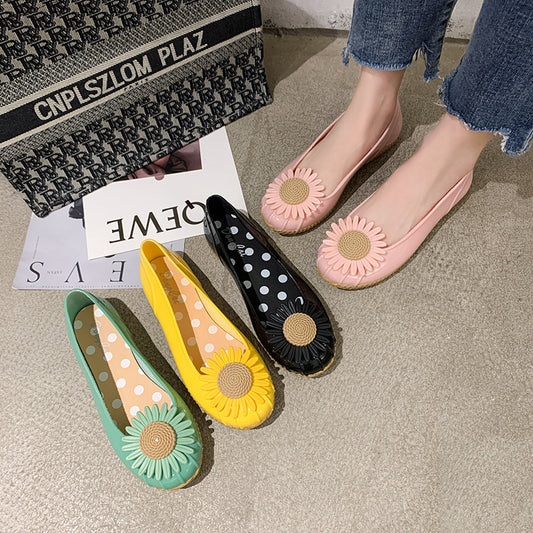 Botas de Lluvia Crisantemo Verano - Zapatos Acuáticos Mujer Tacón Pendiente Antideslizante