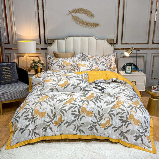 Juego de Cama Seda Estampada 4 Piezas - Primavera Verano - Image 16