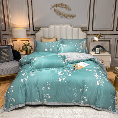 Juego de Cama Seda Estampada 4 Piezas - Primavera Verano - Image 4