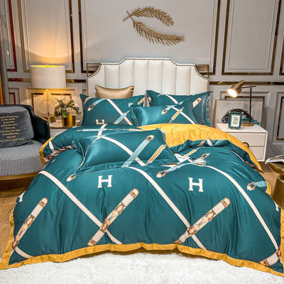 Juego de Cama Seda Estampada 4 Piezas - Primavera Verano - Image 5