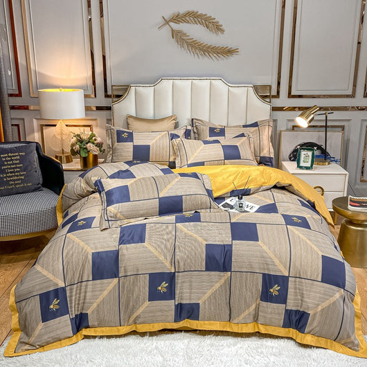 Juego de Cama Seda Estampada 4 Piezas - Primavera Verano - Image 12