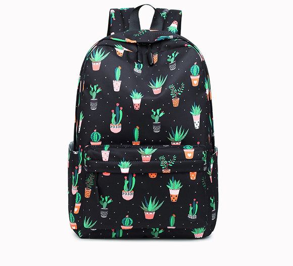 Mochila Escolar Estampado Cactus para Niñas Secundaria