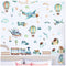 Adhesivos de Pared Tren Globo Aerostático Infantil - Decoración Autoadhesiva Impermeable