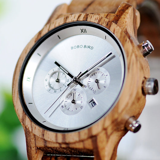 Reloj de Madera para Mujer Bobobird Multifunción Tres Esferas Impermeable - Image 4