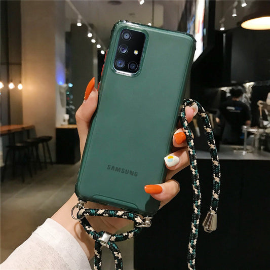 Funda Protectora Samsung A51/A70/S10e/S20 Ultra con Cordón - Silicona Antichoque Color Puro